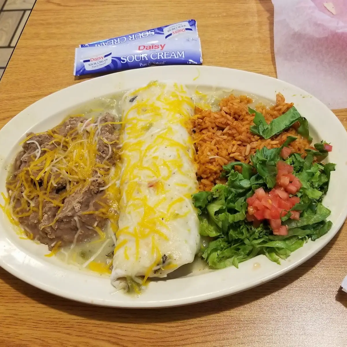 Chicken Burrito with Green Salsa