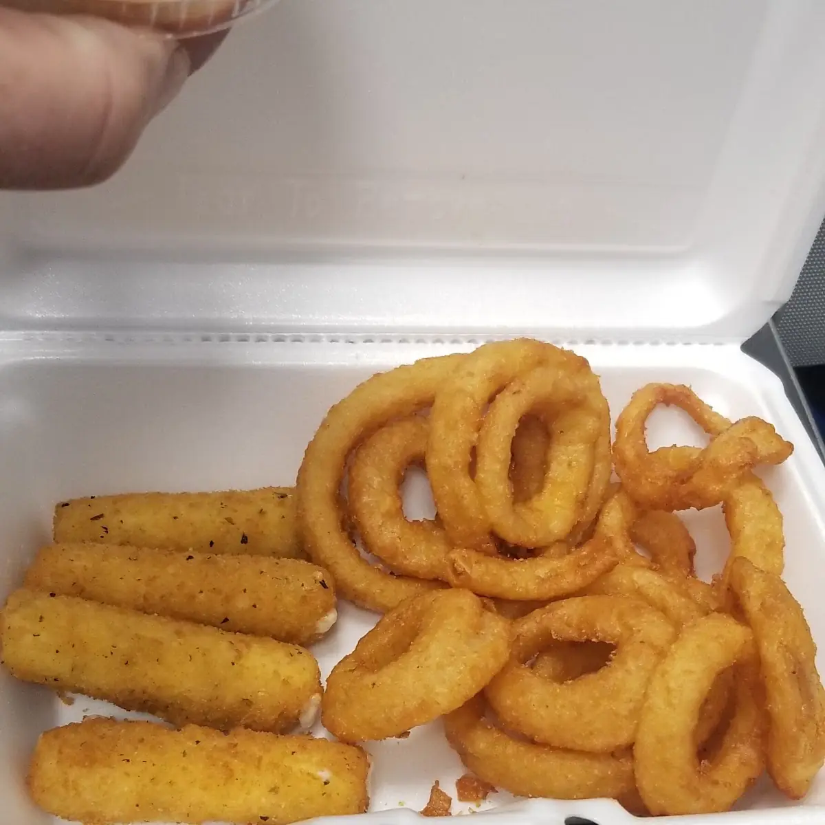 Onion Rings and Mozzarella Sticks
