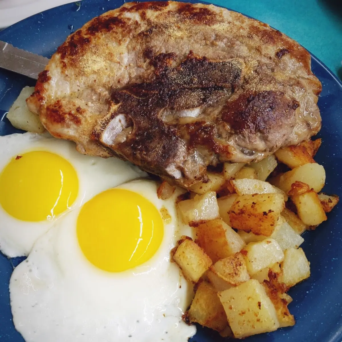 Eggs and Pork Chop