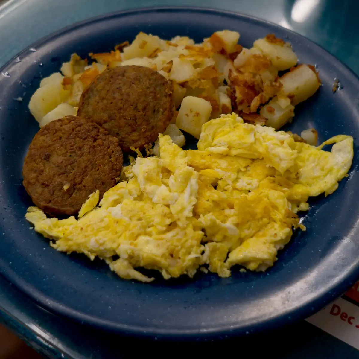 Scrambled Eggs Sausage and Home Fries