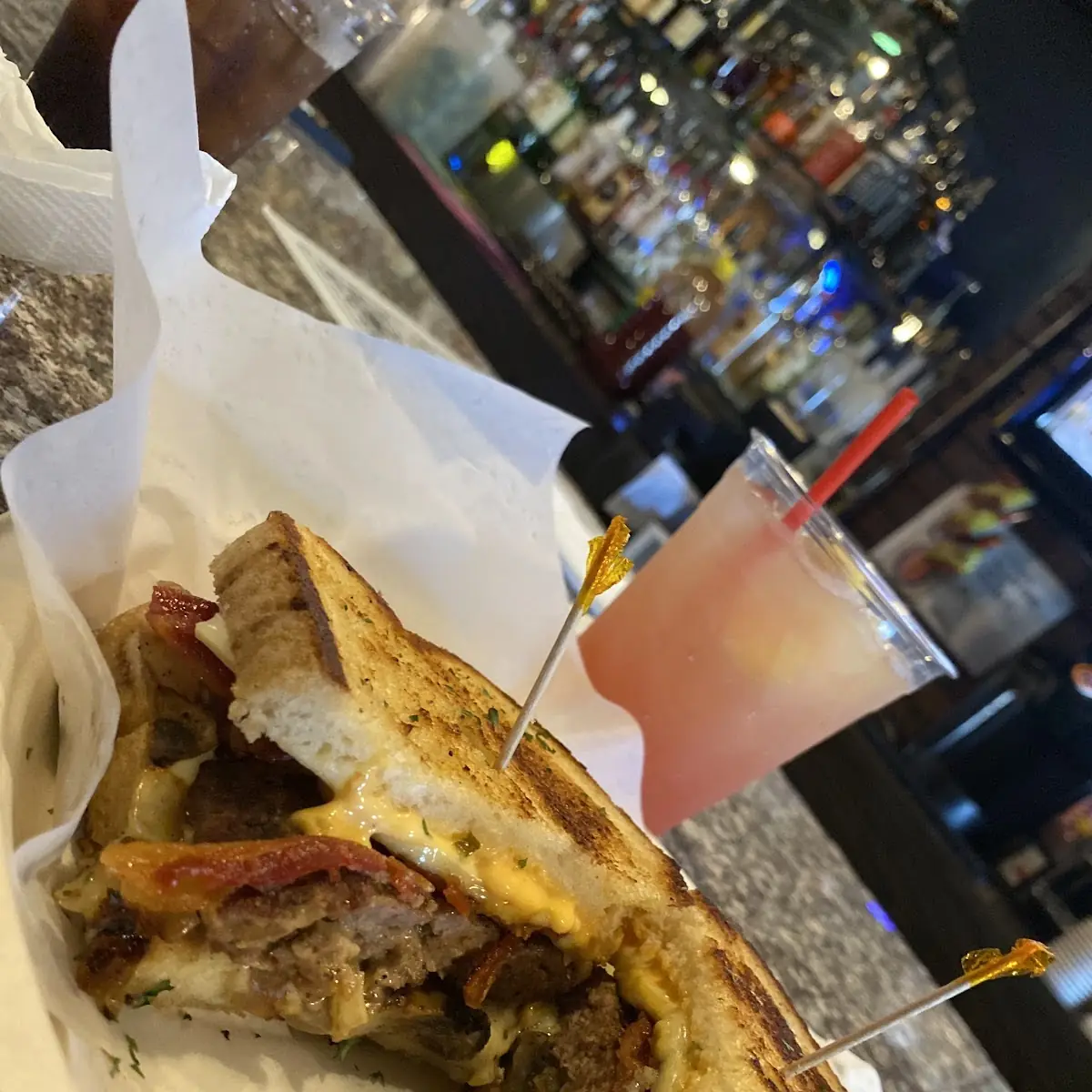 Patty Melt with Bacon Added