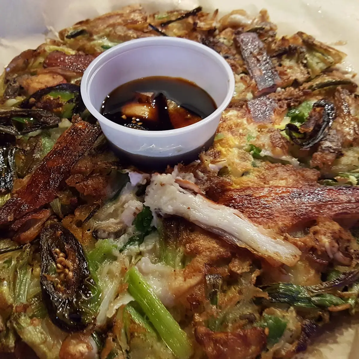 Seafood Pancake with Dipping Sauce