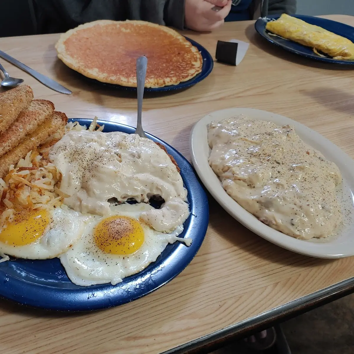 Chicken Fried Steak and Eggs with Half Order of Biscuit and Gravy