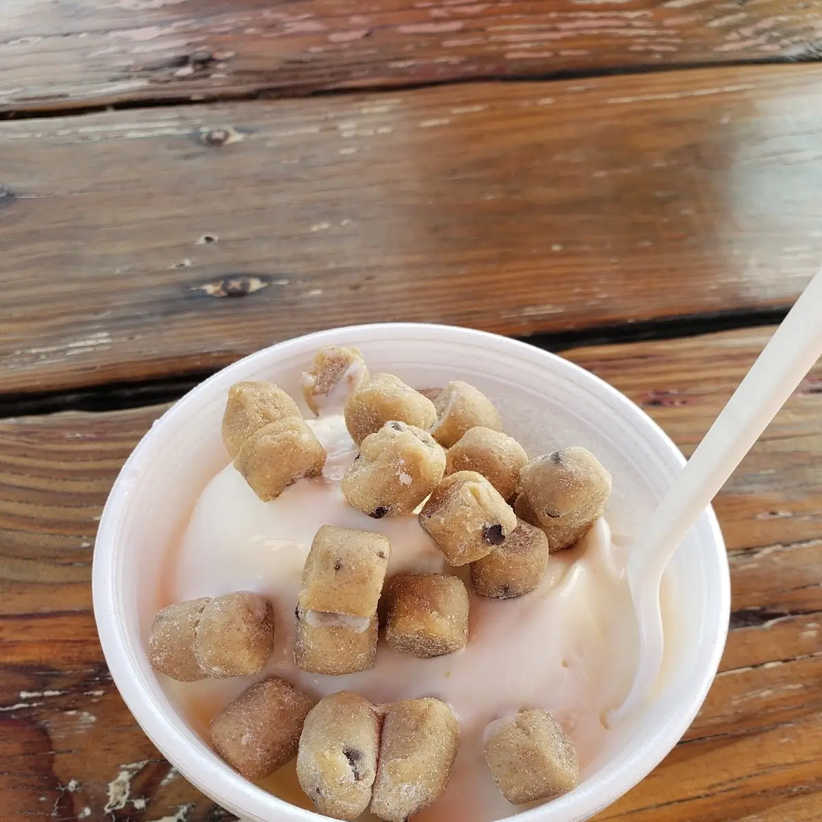 Vanilla Custard with Cookie Dough