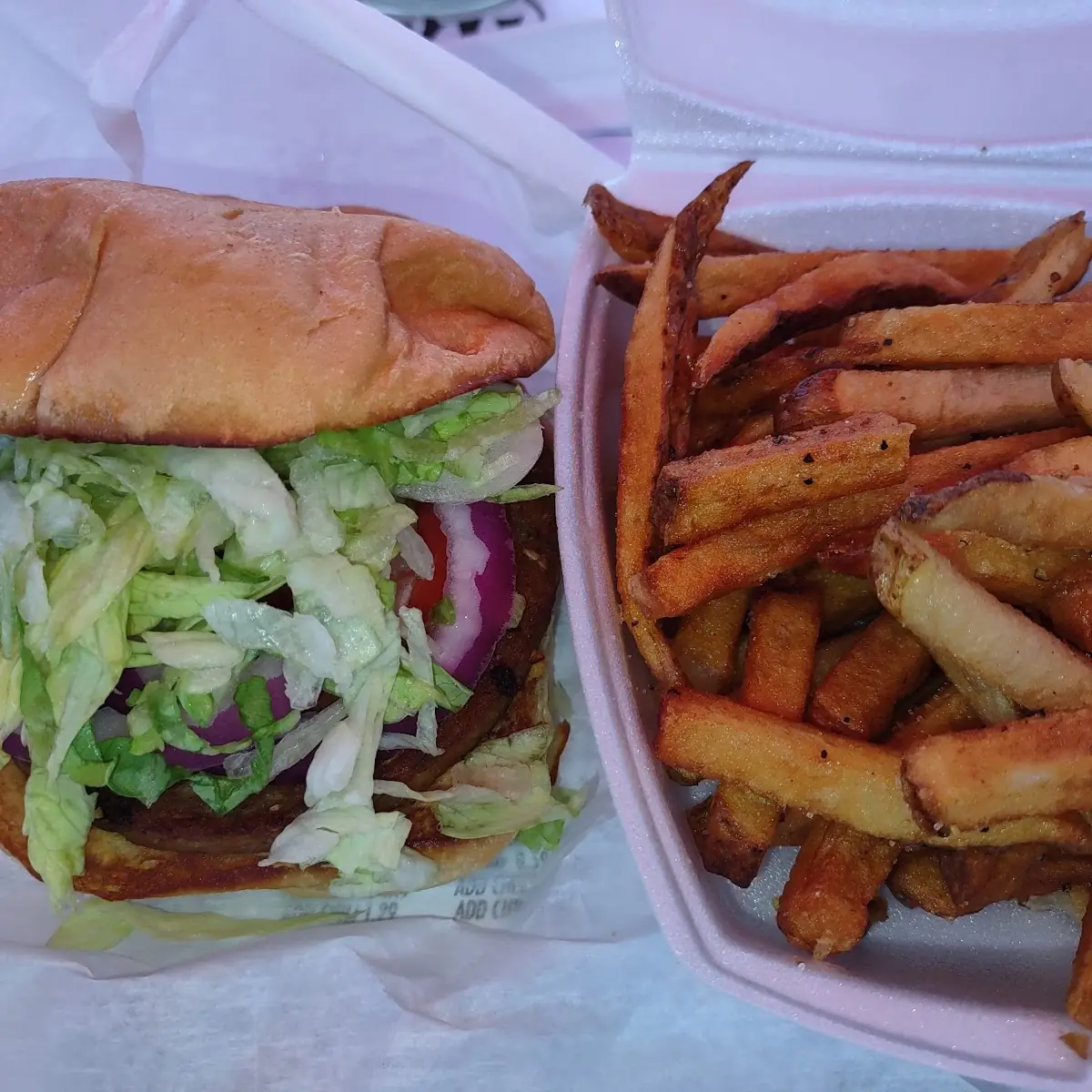 Veggie Burger and Fries