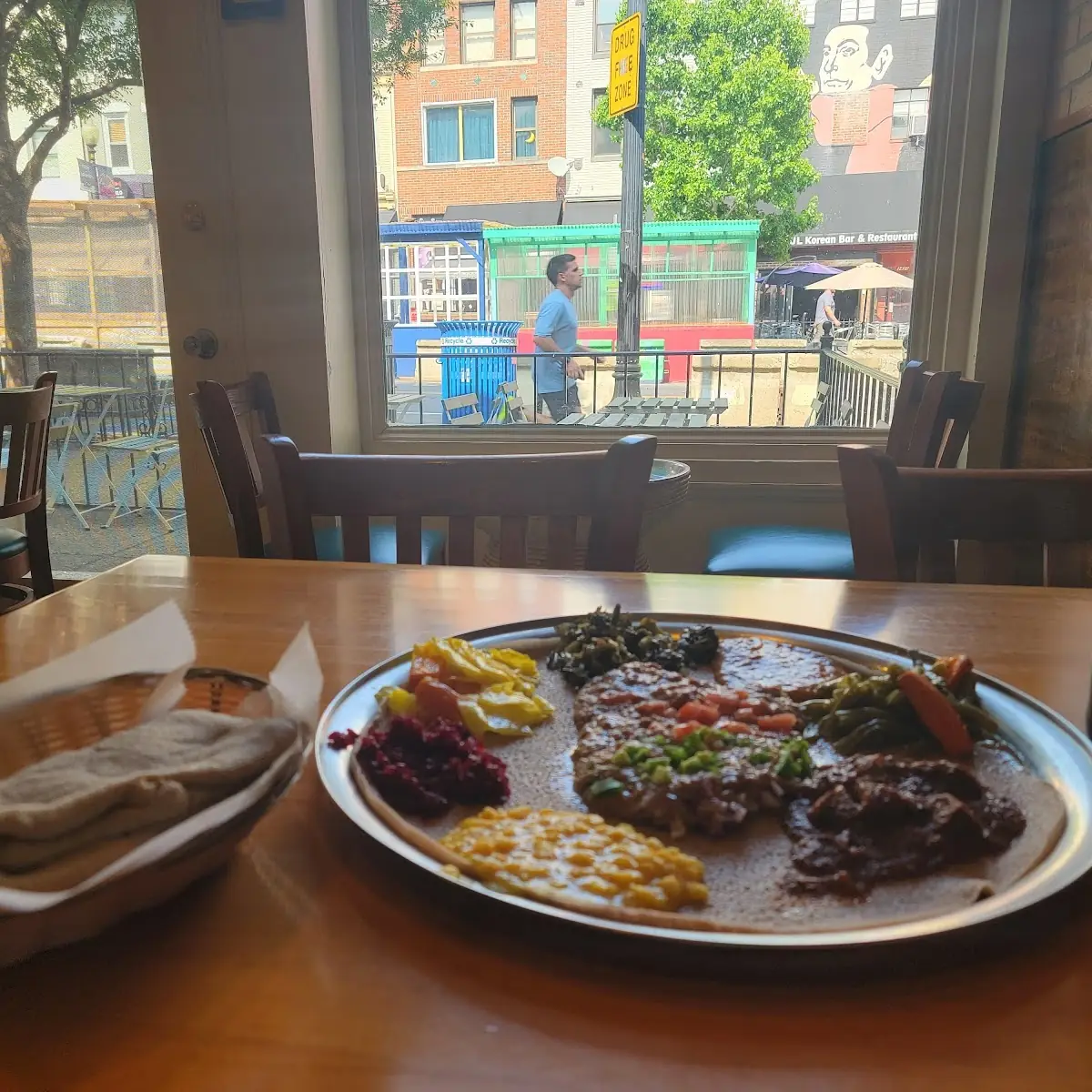 Teff Injera and Veggie Combo
