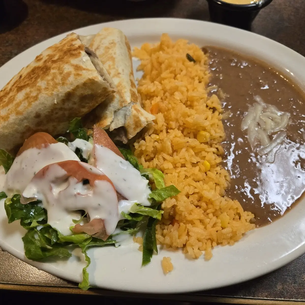 Cheese Quesadilla Rice and Beans