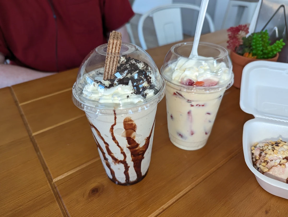 Oreo Shake and Strawberry and Cream