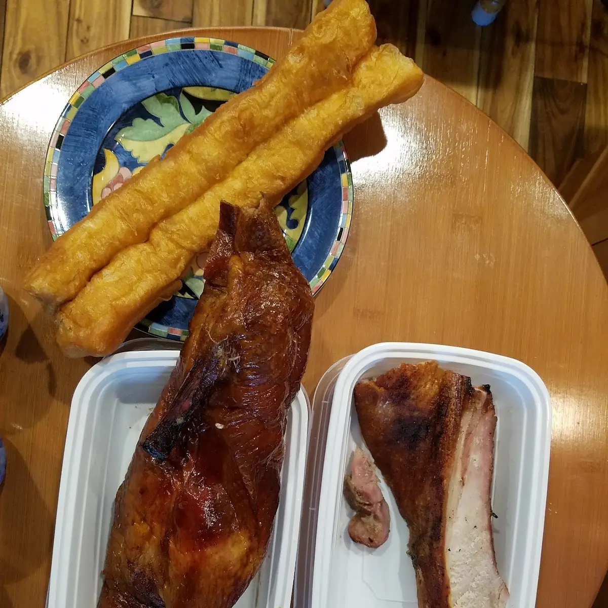 Fried Dough Roast Duck and Roasted Pig