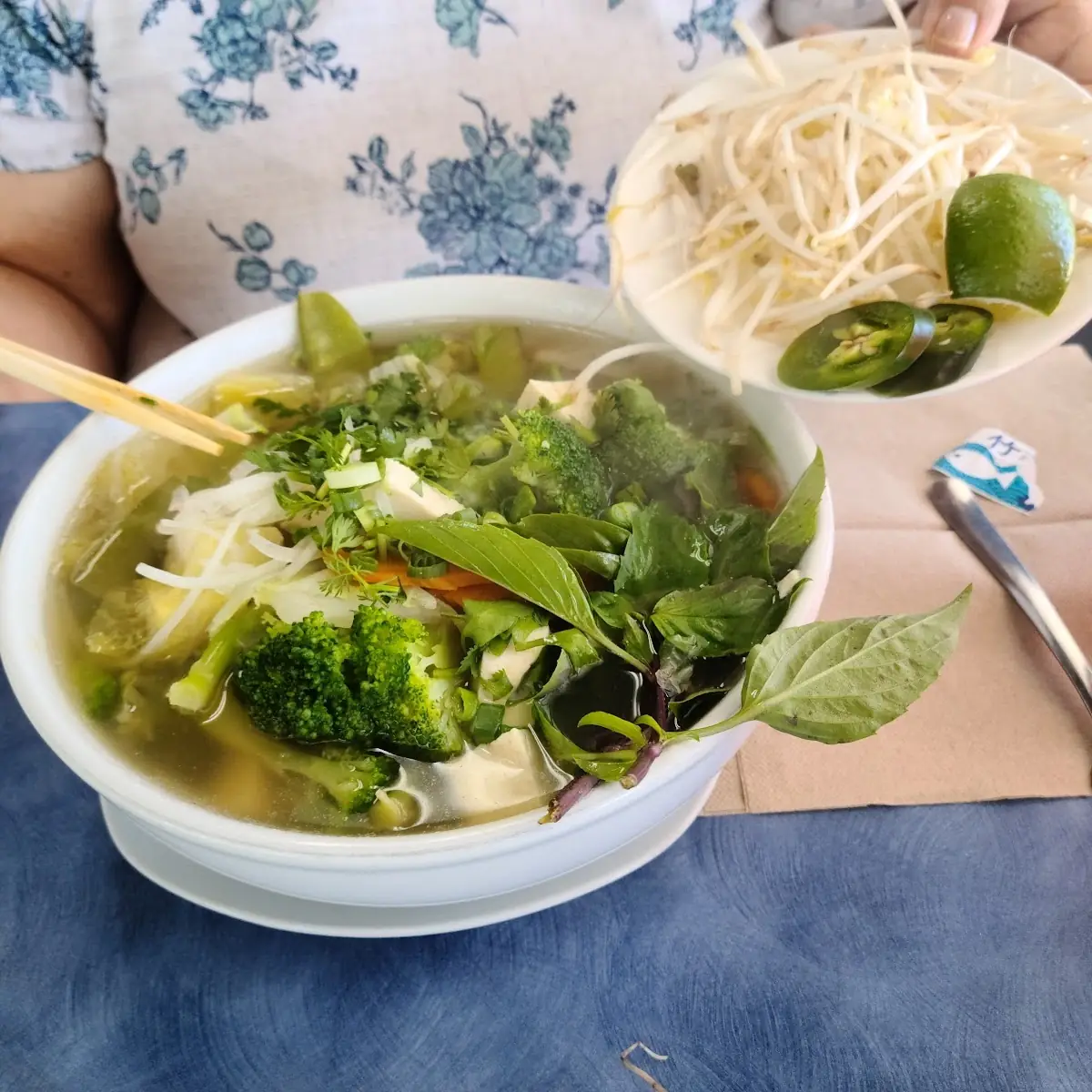 Vegetable Pho Noodle Soup Pho Rau Cai