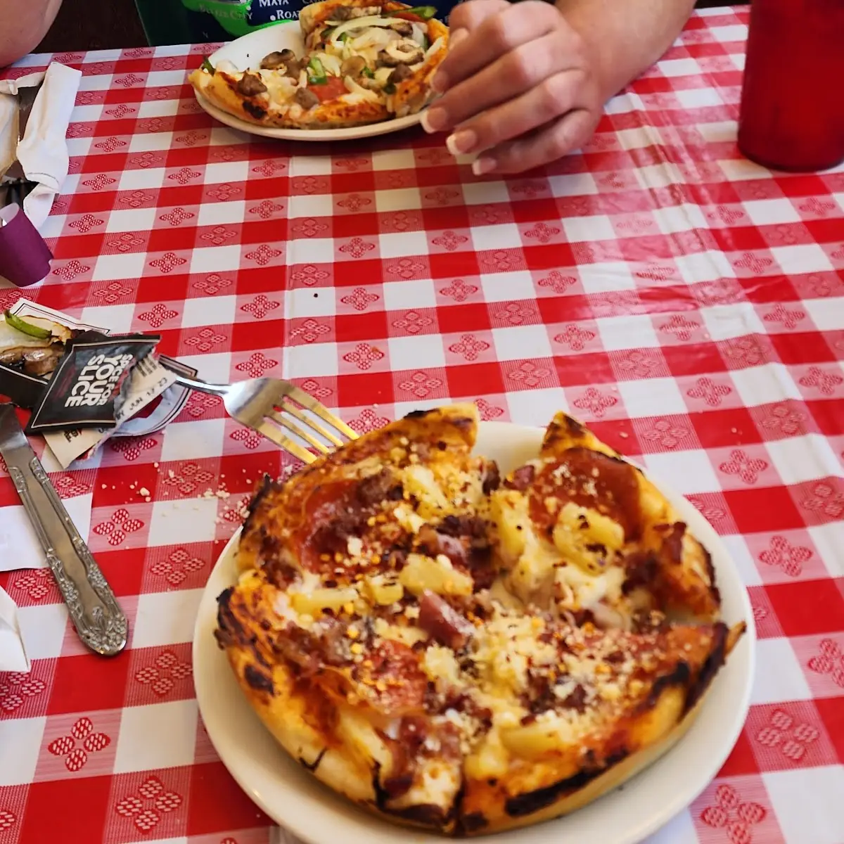 Custom Personal Pizza with Pepperoni Bacon and Pineapple