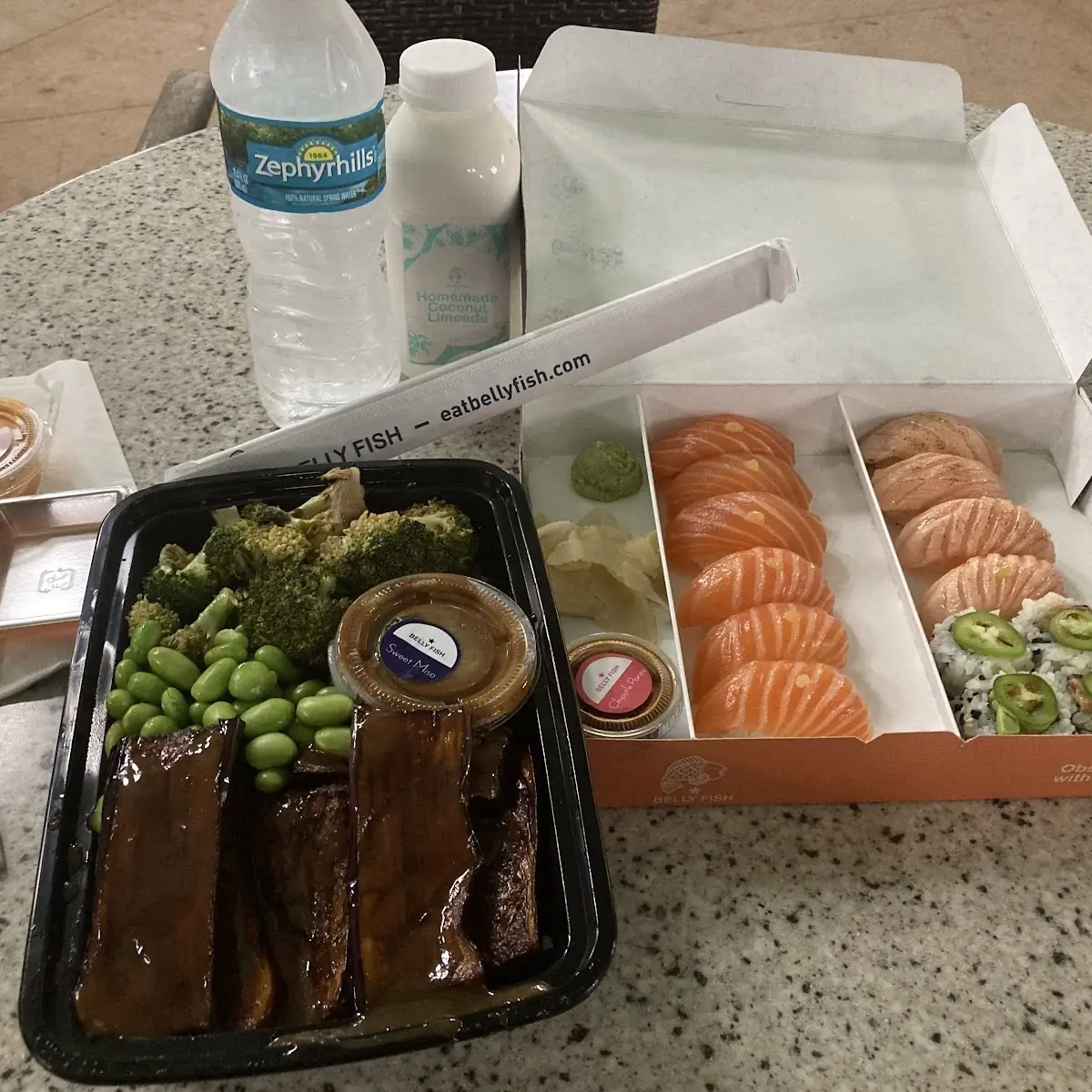 Miso Glazed Eggplant Bowl Left & Salmon Lover’S Combo Right