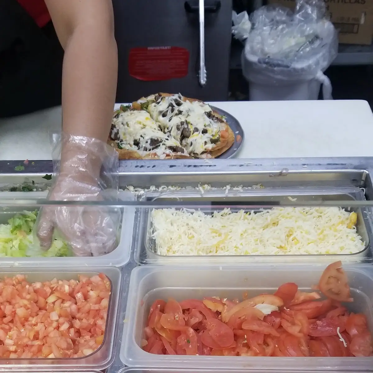 Mexican Pizza and Fresh Vegetables