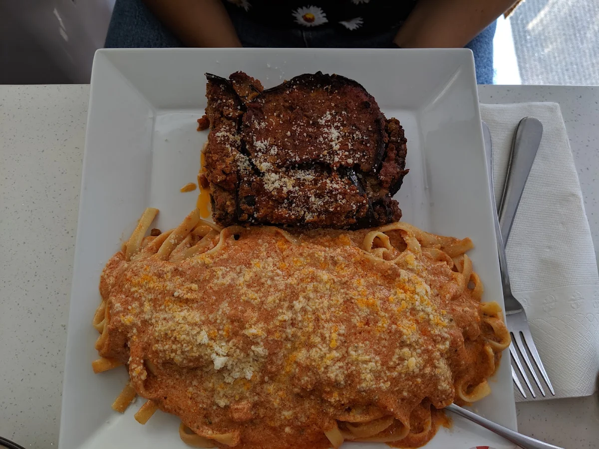 Eggplant Fettuccine Rose Sauce, Ciao Amici