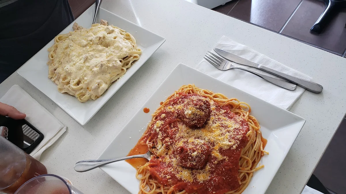 Fettuccine Alfredo with Chicken & Spaghetti Meatballs, Ciao Amici