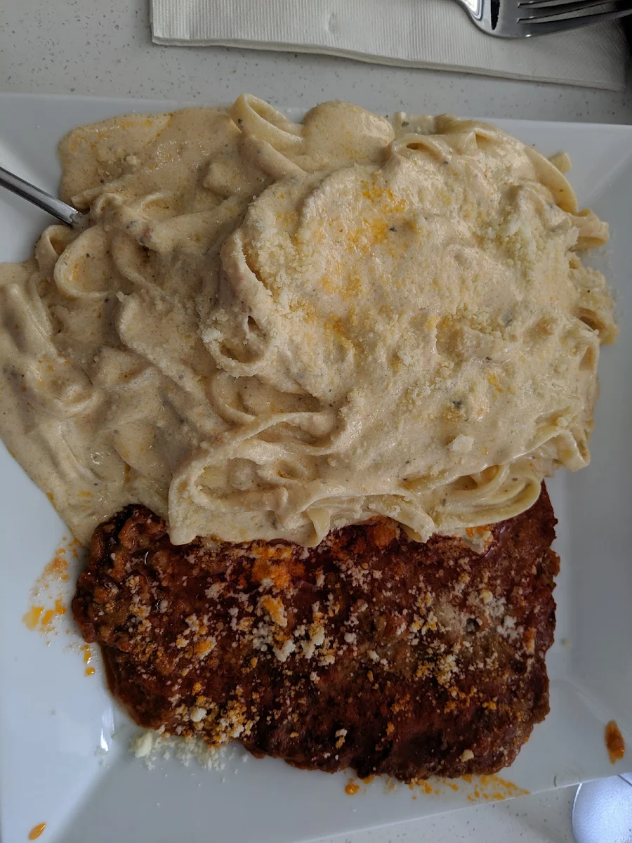 Fettuccine Veal Parmigiana with Alfredo Sauce, Ciao Amici