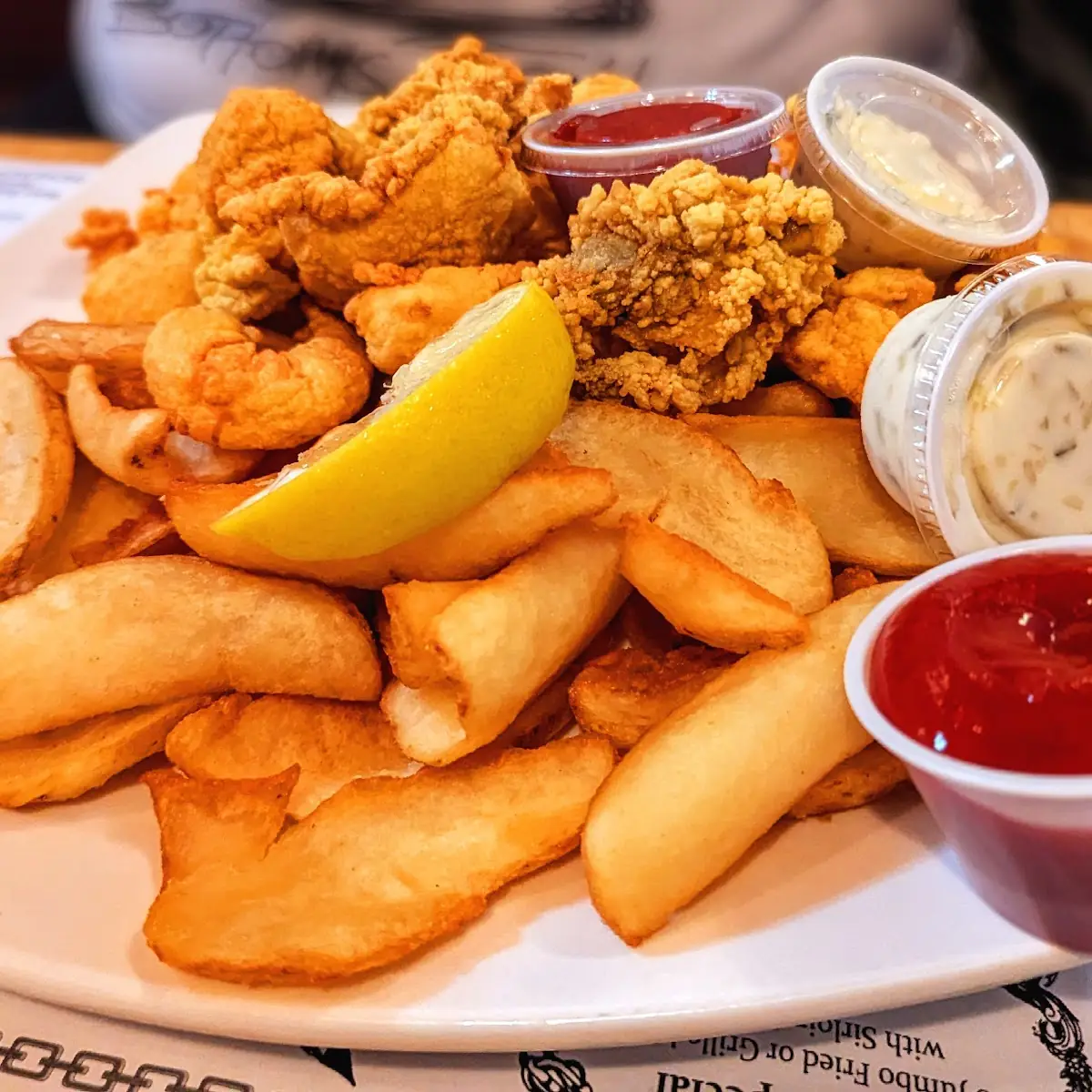 Fried Shrimp with Potato Wedges