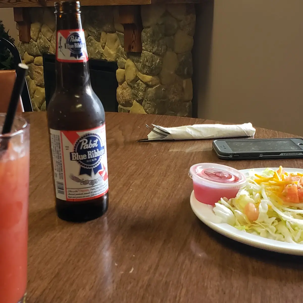 Beer Bloody Mary and Side Salad