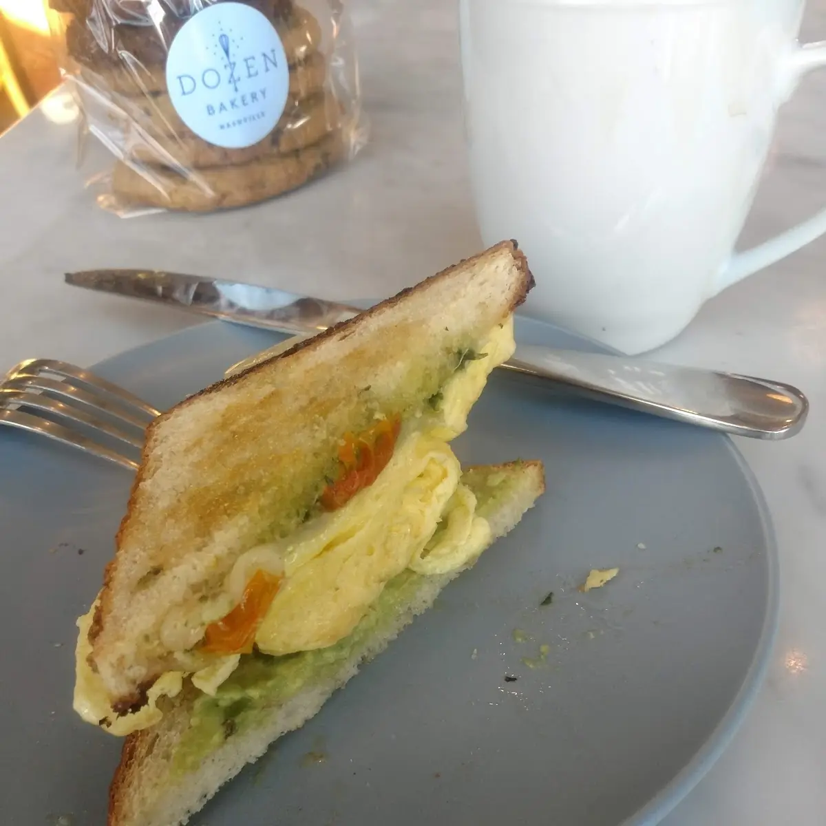 Breakfast Sandwich with Avocado and Bacon