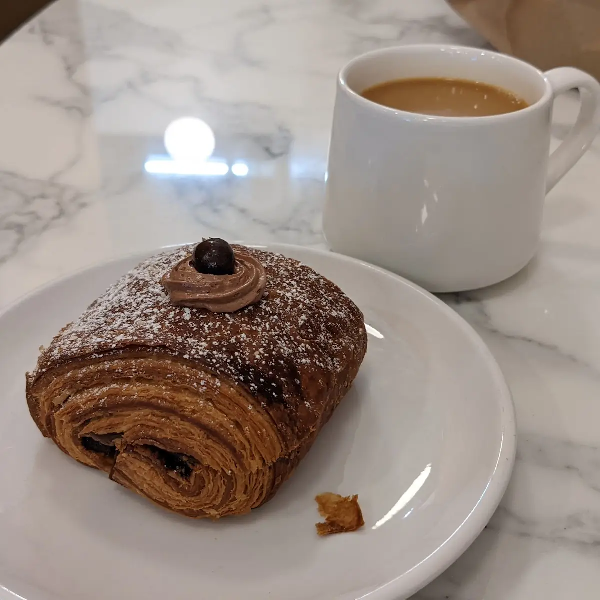 Chocolate Croissant and Coffee
