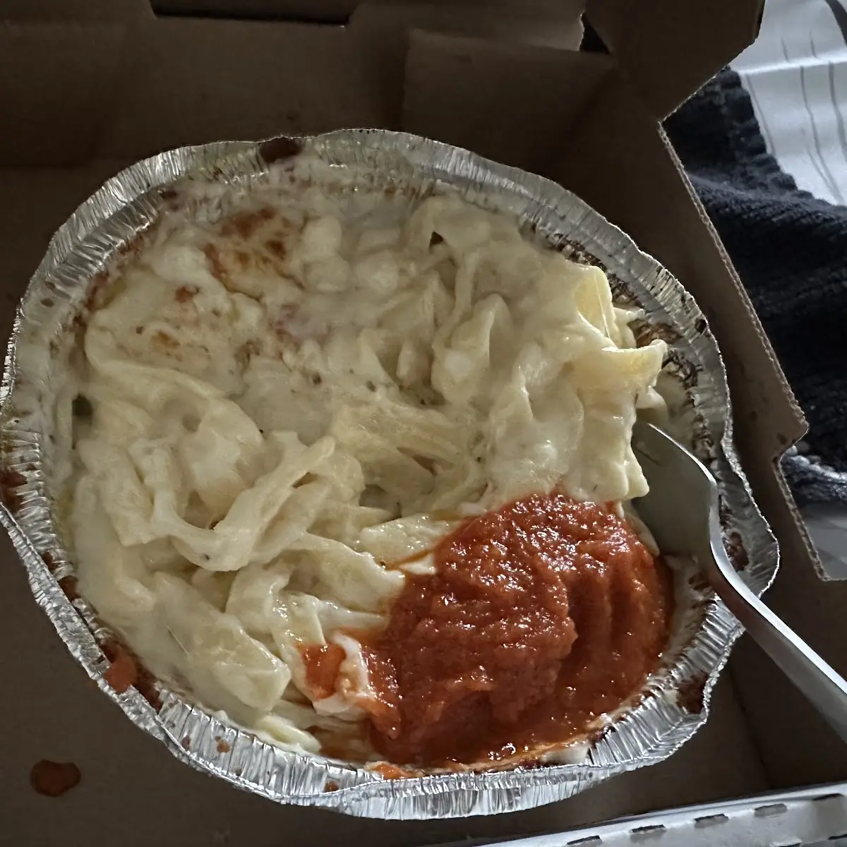 Fettuccine Alfredo I Added Some Spaghetti Sauce
