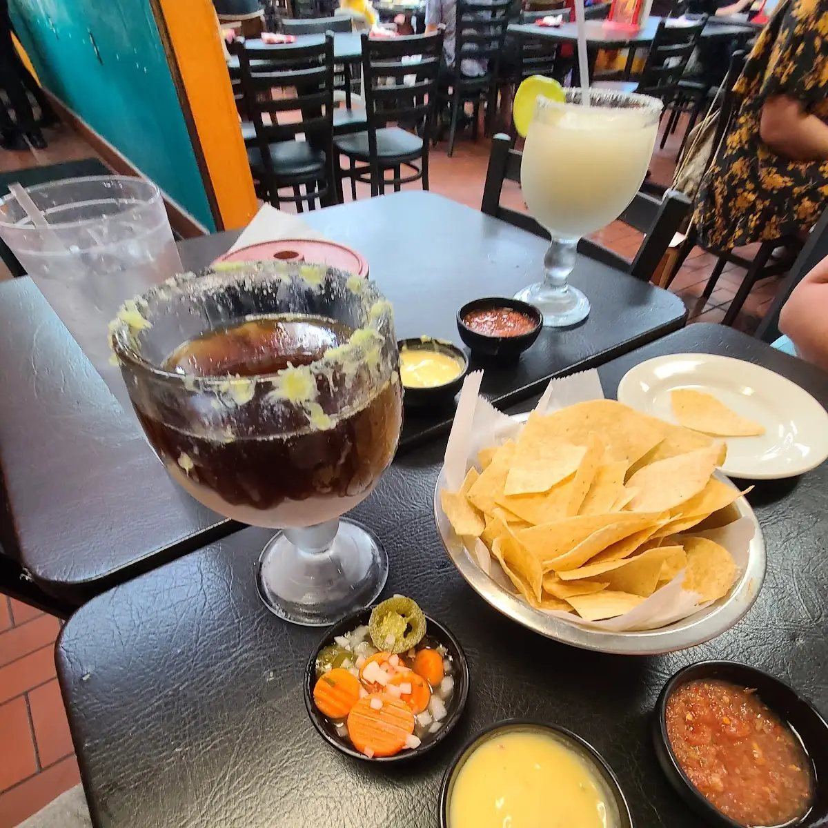 Chips Salsa with Queso Dip & Margaritas