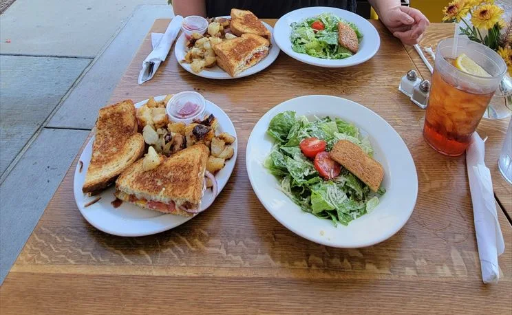 Grilled Cheese Sandwich and Salad