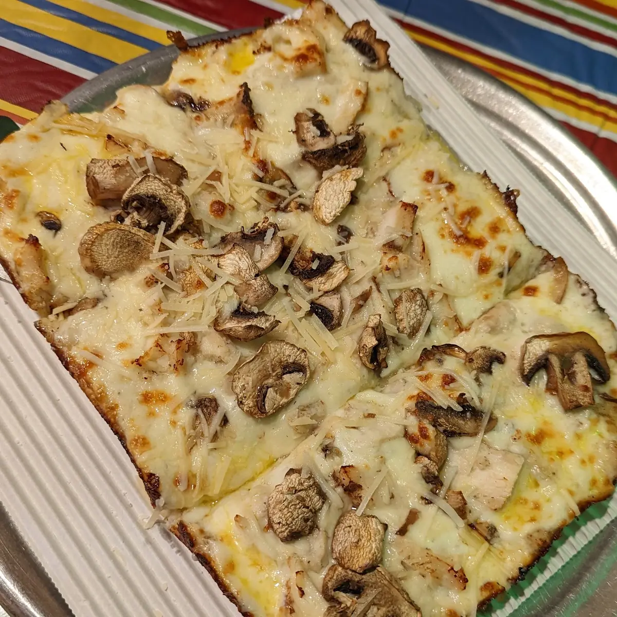 Chicken Alfredo Pizza Deep Dish