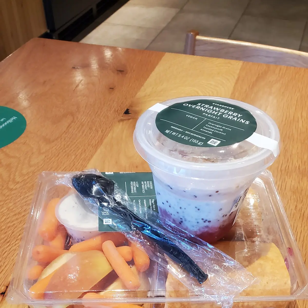 Chicken Wrap and Vegan Overnight Oats with Chia Pudding