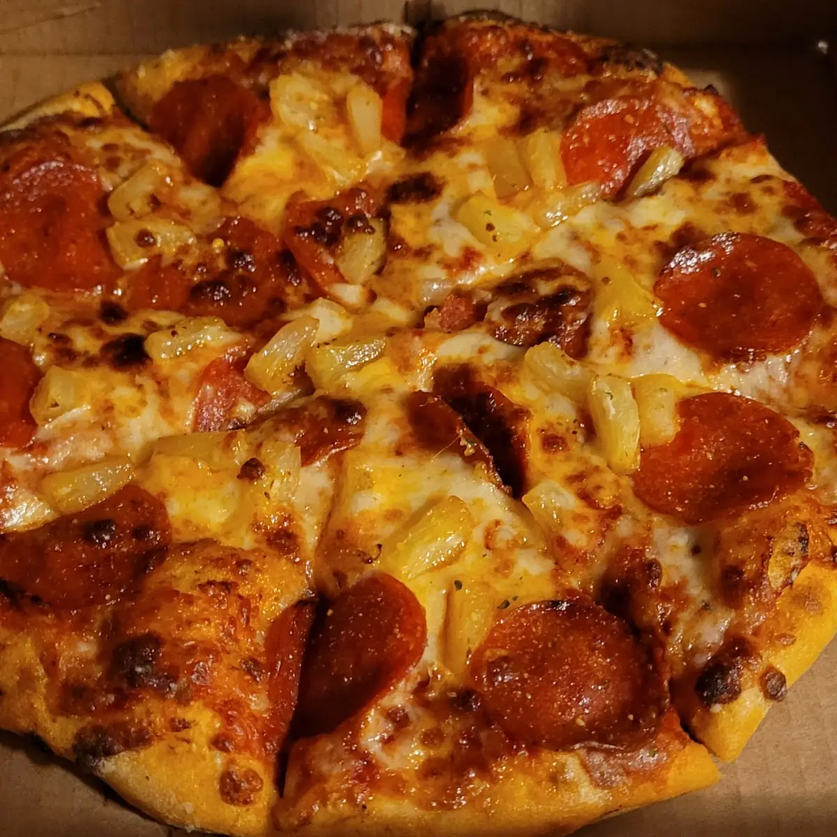 Pineapple and Pepperoni Pizza