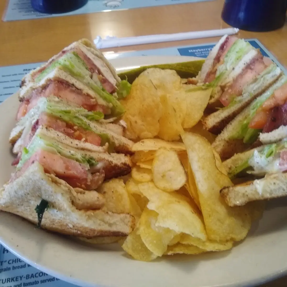 Chicken Club Sandwich with Chips