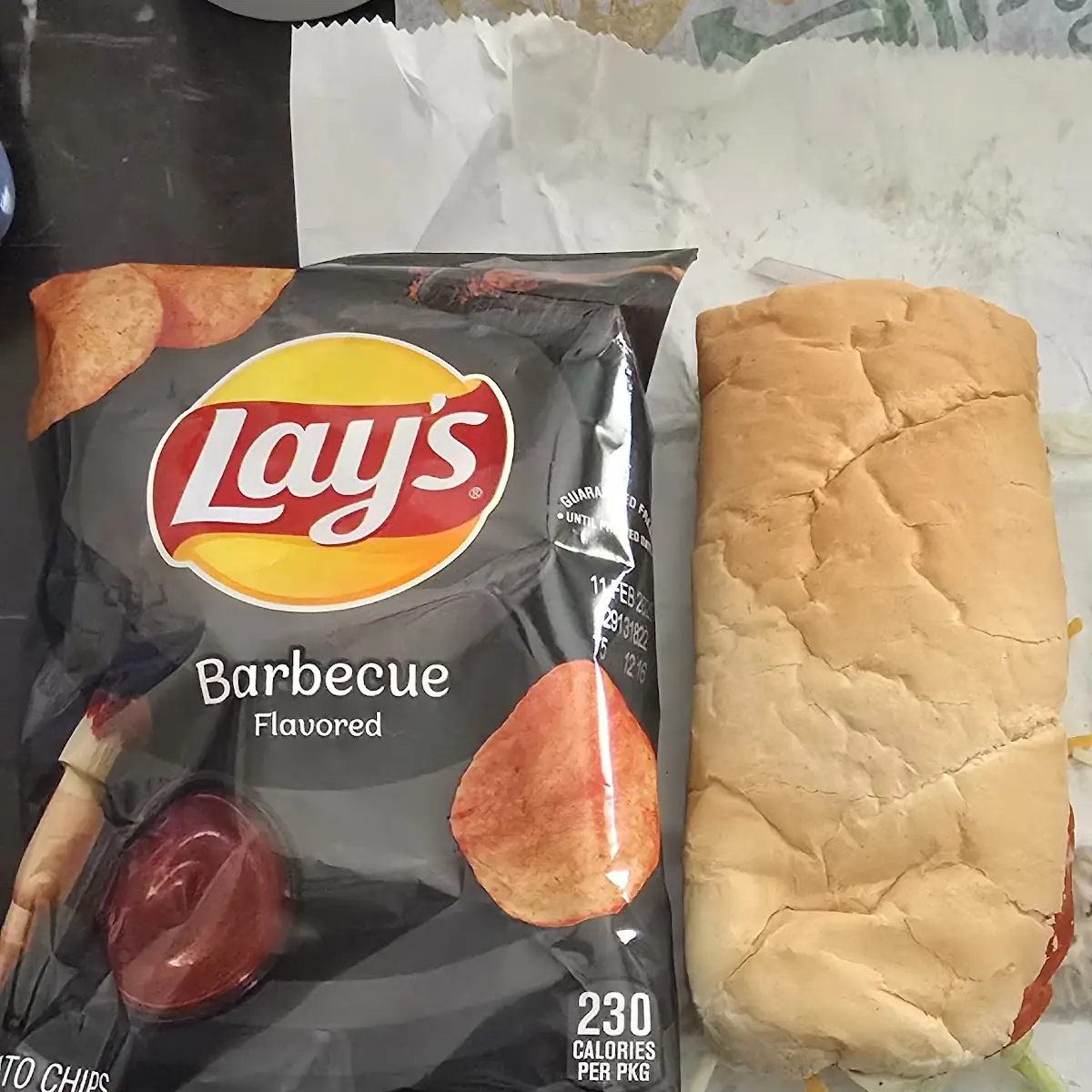 BBQ Chips and Sandwich