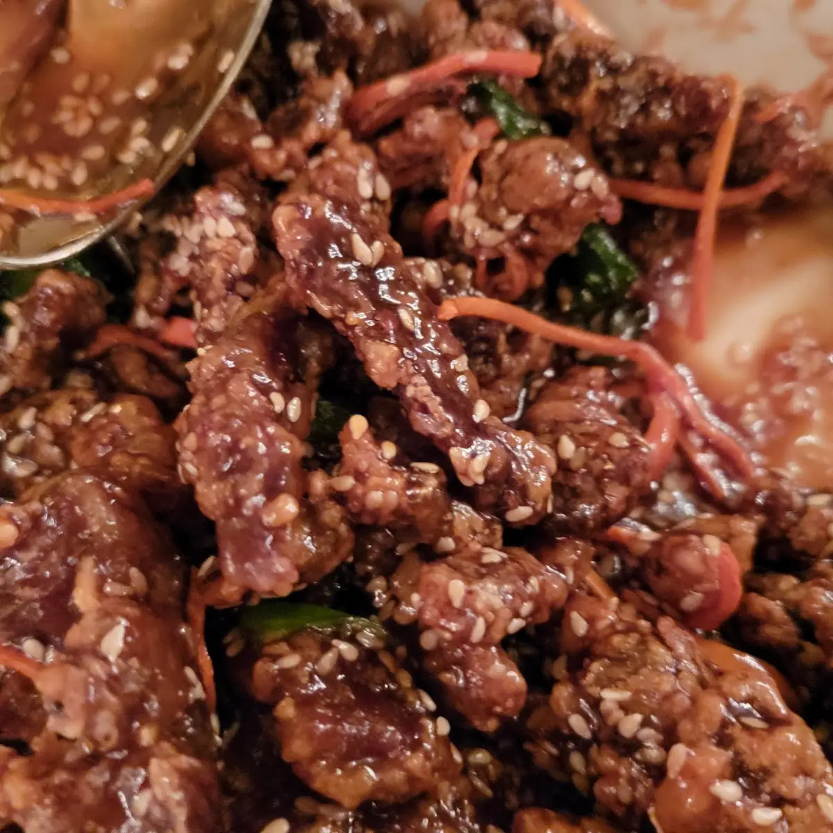 Spiced Crunchy Beef with Mandarin Pancakes