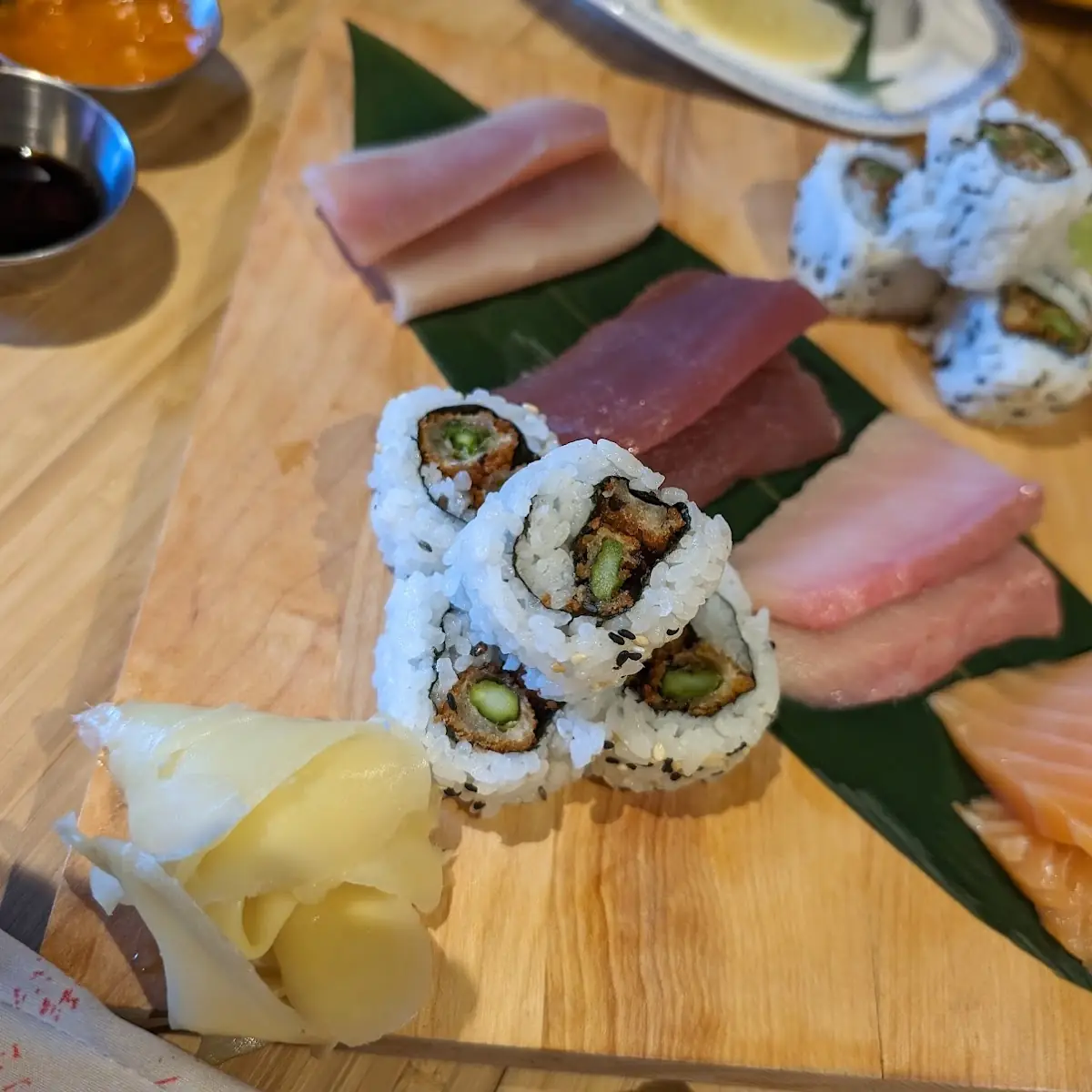 Sashimi Platter with Asparagus Roll, Funky Chow Kitchen
