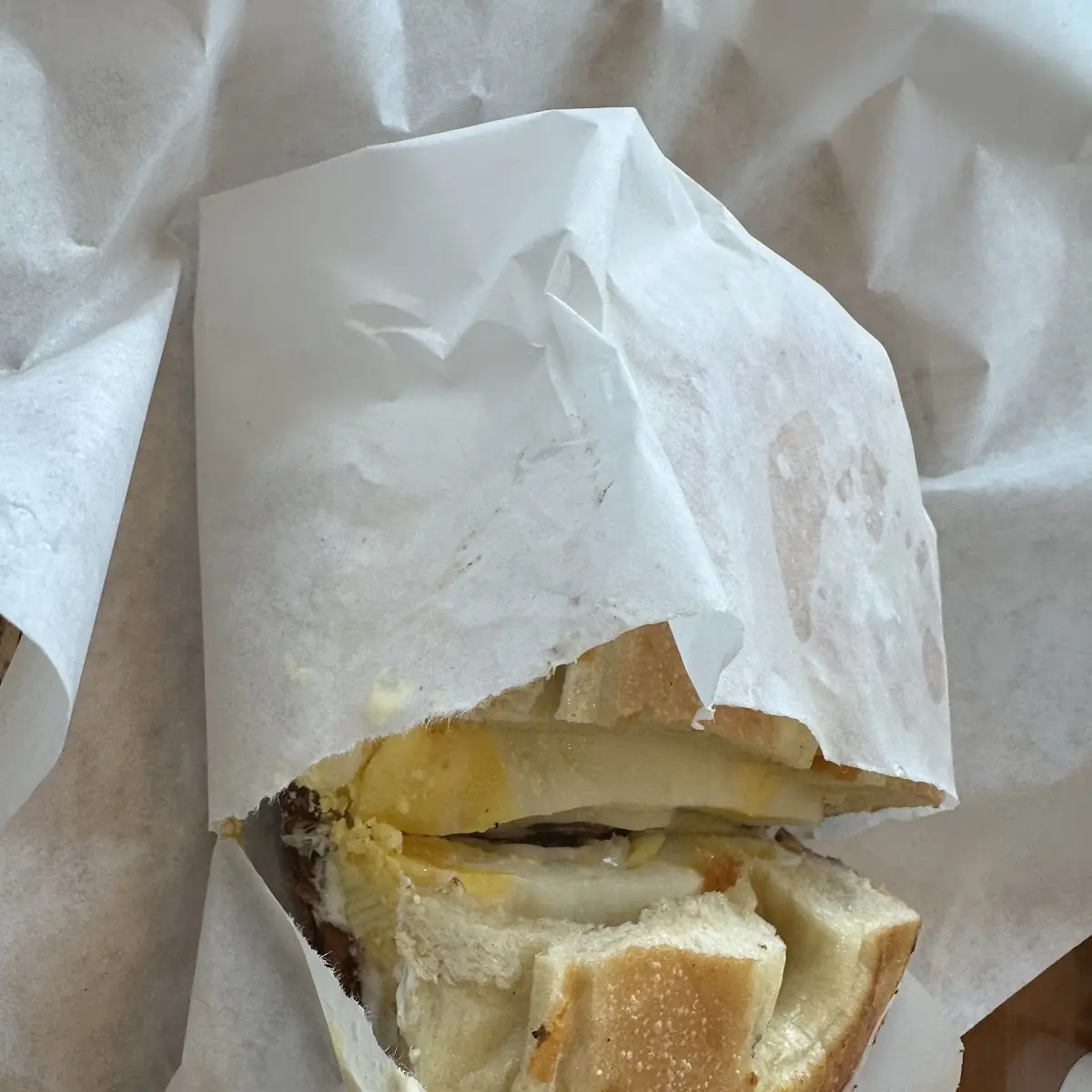 Begel with Meat and Boiled Egg