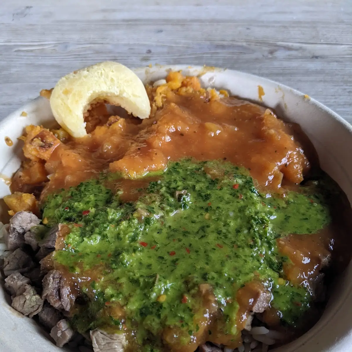 Beef Churrasco over Rice Bowl