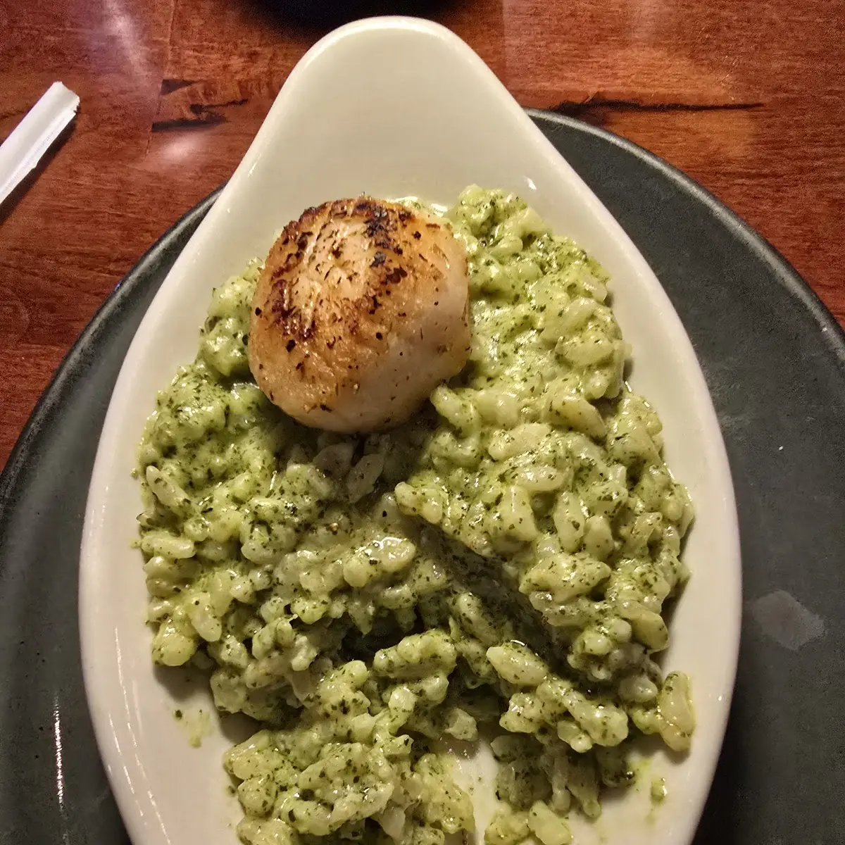 Jumbo Seared Scallops with Artichoke Pesto Risotto