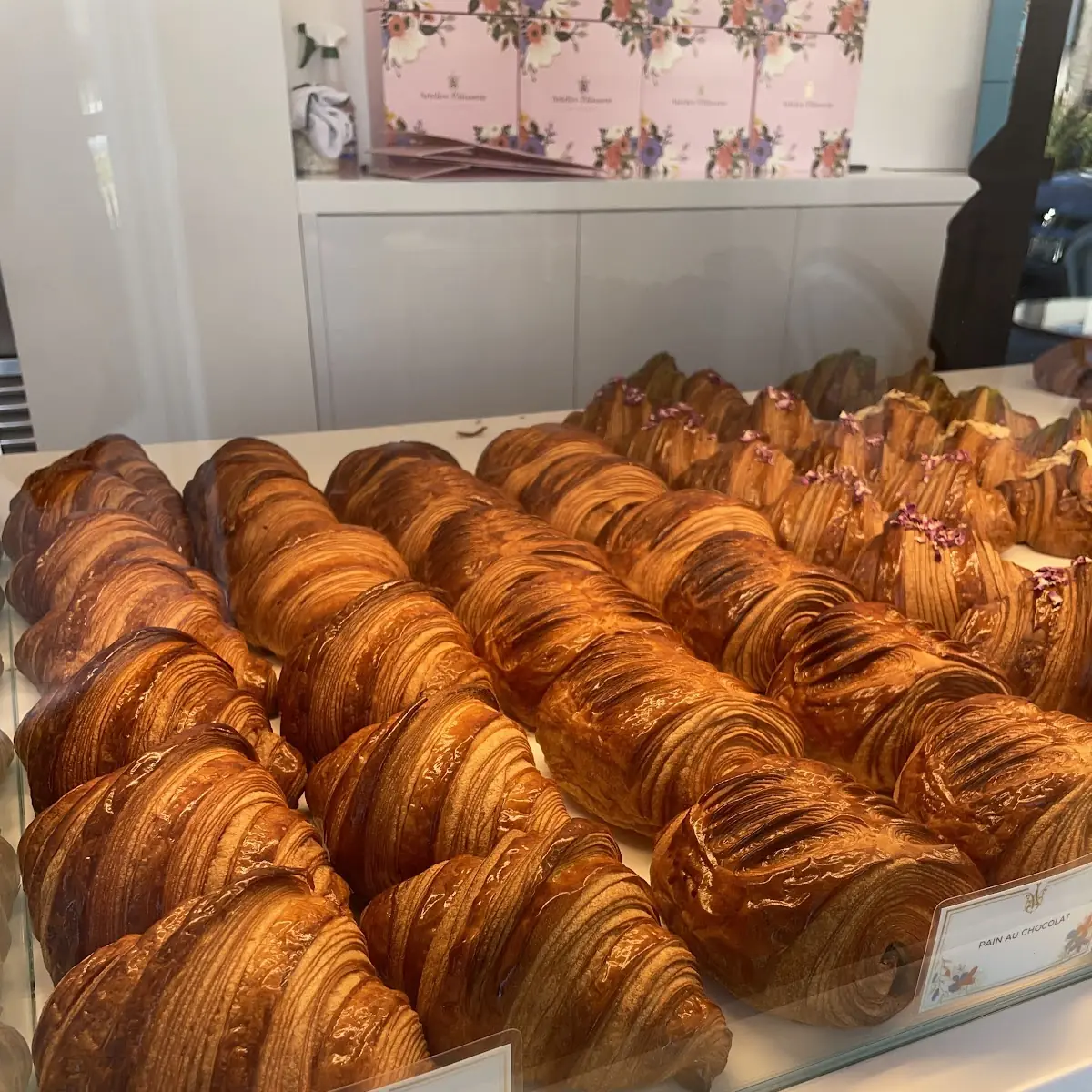 Assorted Pastries in Display Case