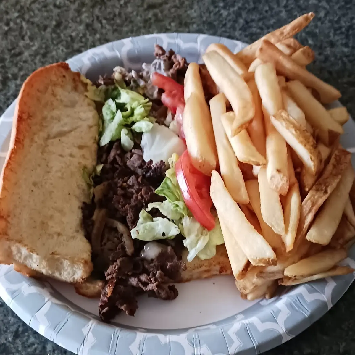 Philly Steak Sandwich with Fries