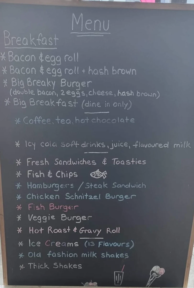 Menu, Pambula Village Milk Bar