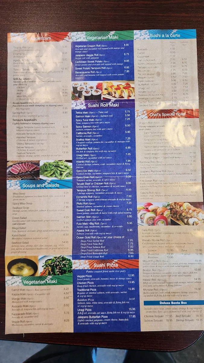 Menu, Wasabi Asian Cuisine