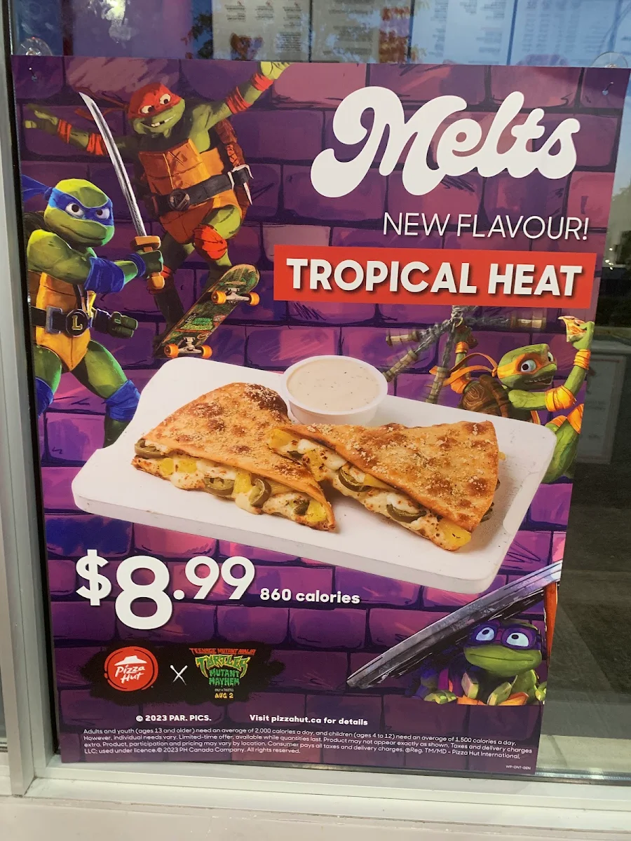 Menu, Pizza Hut