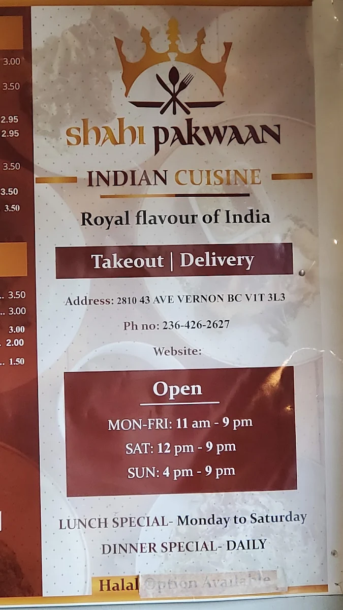 Menu, Shahi Pakwan