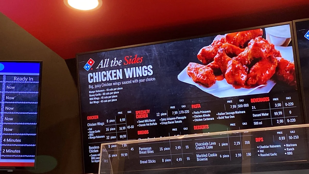 Menu, Domino's Pizza