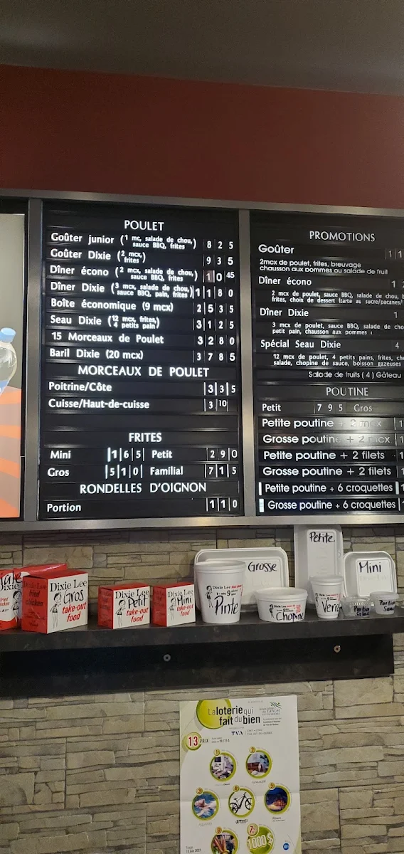 Menu, Dixie Lee