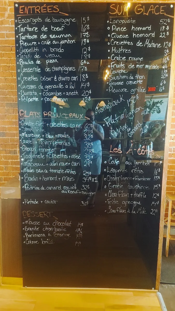 Menu, Le Esmond