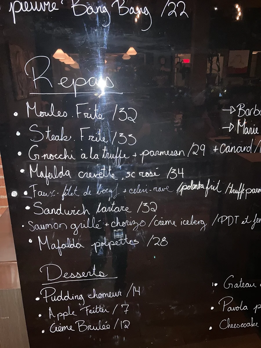 Menu, Le Esmond