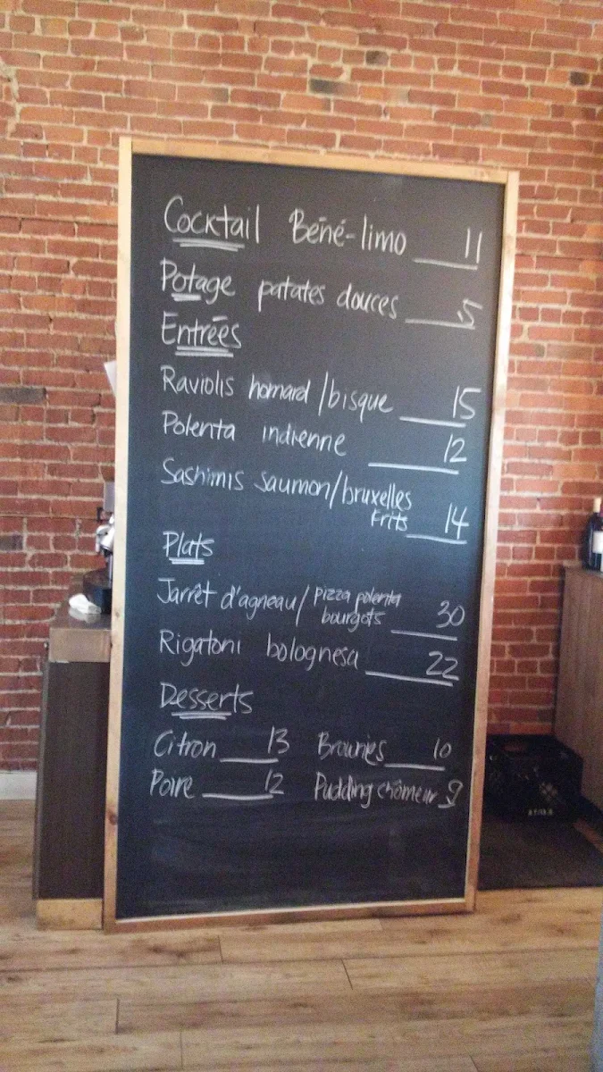 Menu, Le Esmond
