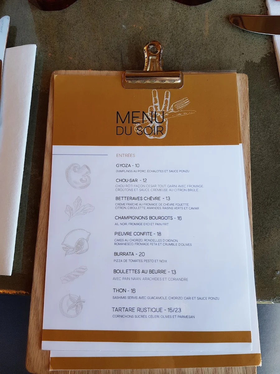 Menu, Le Esmond