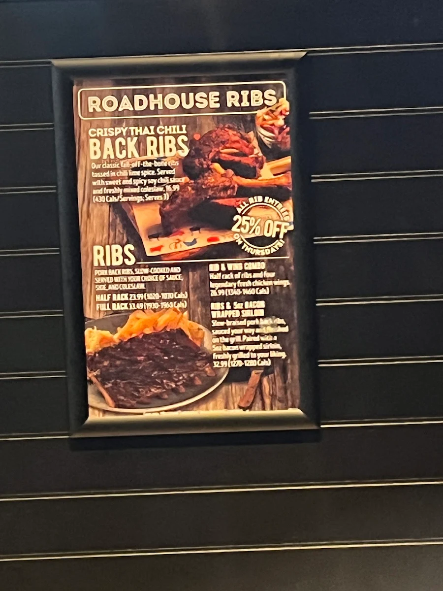 Menu, Kelseys Original Roadhouse
